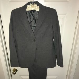 Gray Pinstripes Pants Suit